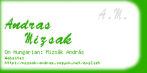 andras mizsak business card