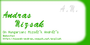 andras mizsak business card